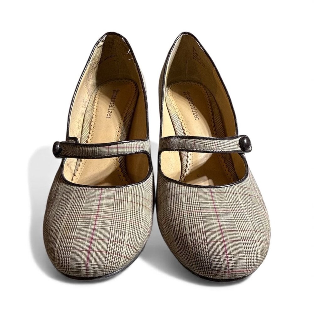 Naturalizer Size 8M Plaid Mary Jane Heels – Comfort Dress Pumps